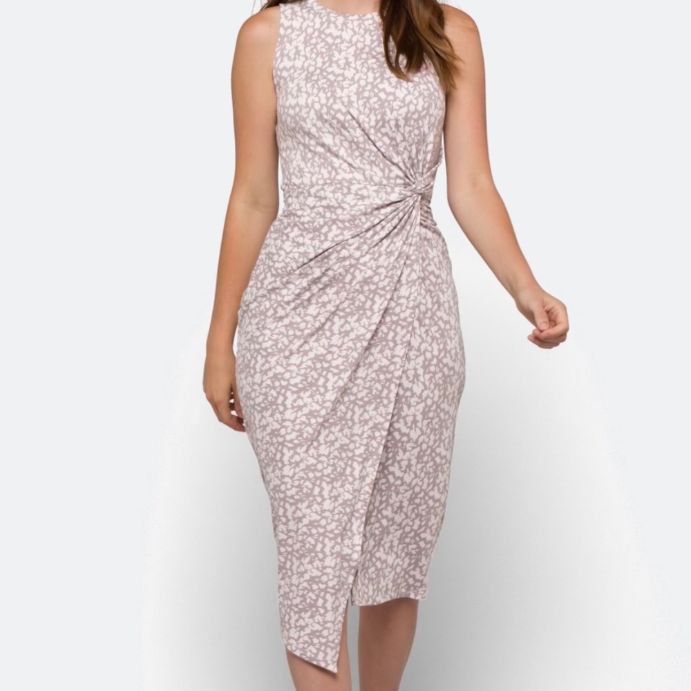 Nine Britton Brushed Knit Midi Dress – Blush Print – Size S
